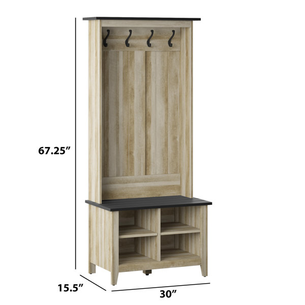 Laurel Foundry Modern Farmhouse Jaydon 30'' Wide Hall Tree with Bench